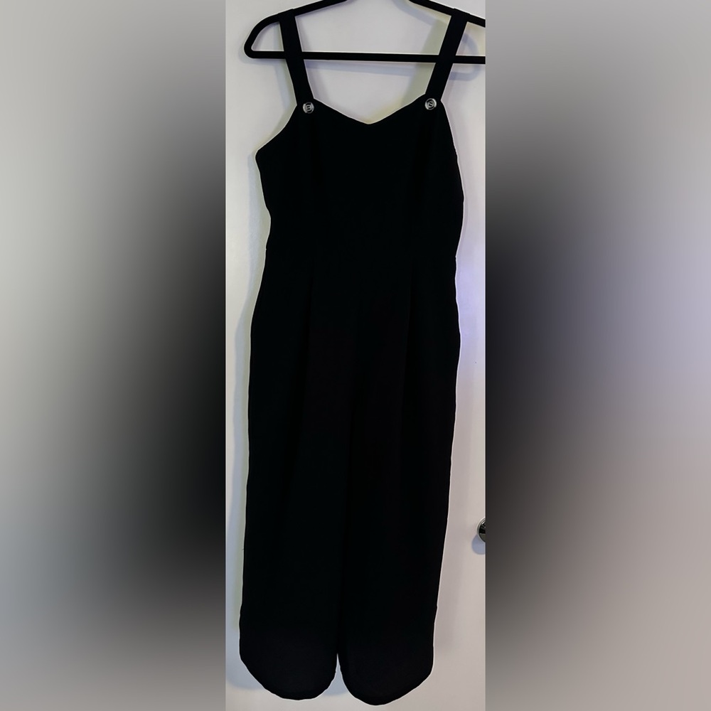 Chic Black Gaucho Palazzo Romper
